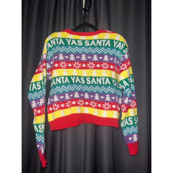 Ugly Christmas Sweater Xmas Size Large Crop - Picture 3 of 3